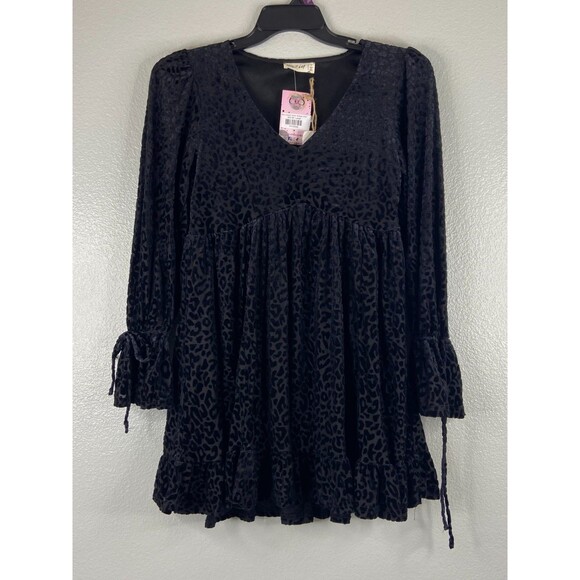 Dresses & Skirts - New In Collection Women Large Mini Dress Black Leopard Pattern Flow Skirt NWT